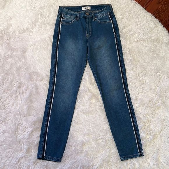 JBD by Justu Black denim side stripe skinny jeans - Picture 2 of 9